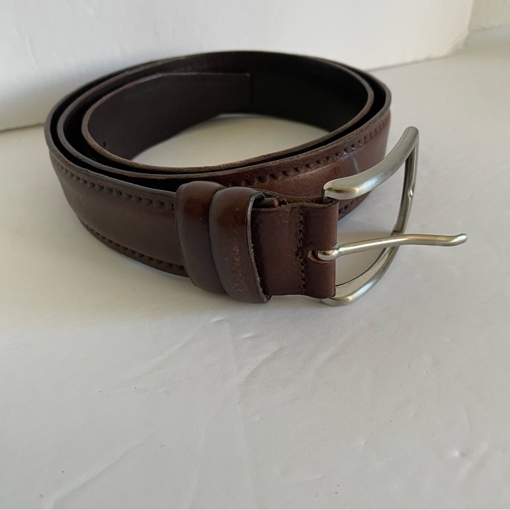 Vera Pelle Belt Men’s 451/35 Brown‎ Leather Gold Buckle Hand Made In Italy 41”
